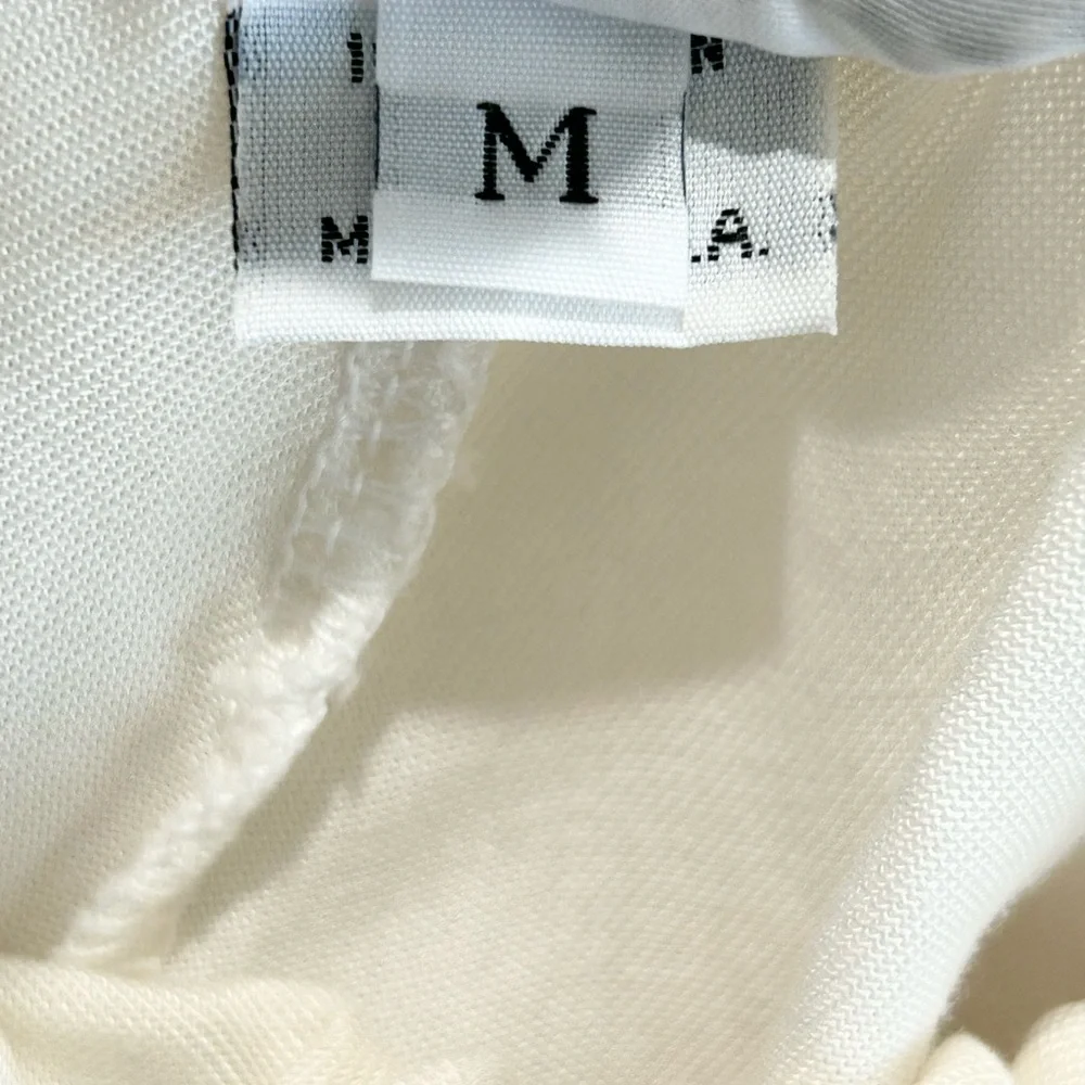 Bryn Walker 100% Linen Pull On Crop Wide Leg OSCA Pant Ivory Womens M Casual USA - Picture 3 of 14